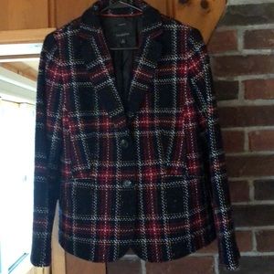 Beautiful black and red plaid Talbots blazer.